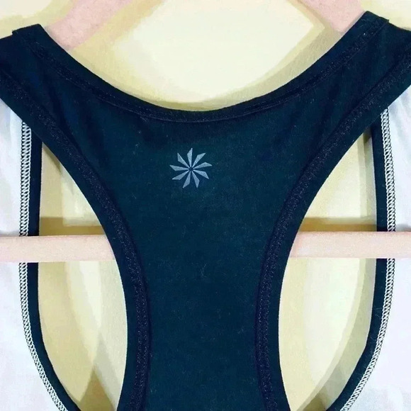 ATHLETA Black W/ Floral Light Weight Razorback Athletic Tank Top Size S - Picture 8 of 8